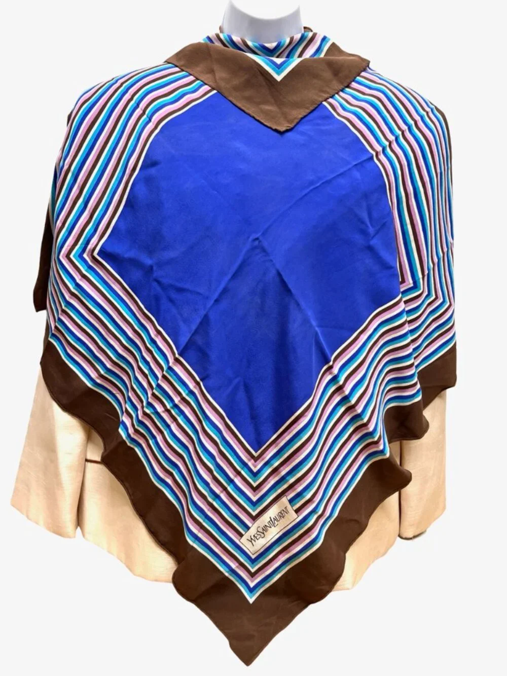 Yves Saint Laurent YSL 100% Silk Satin Scarf 30